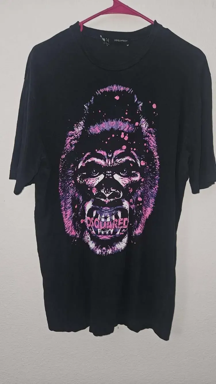 Dsquared2 Black Gorilla Graphic Print T-Shirt Made in Italy
